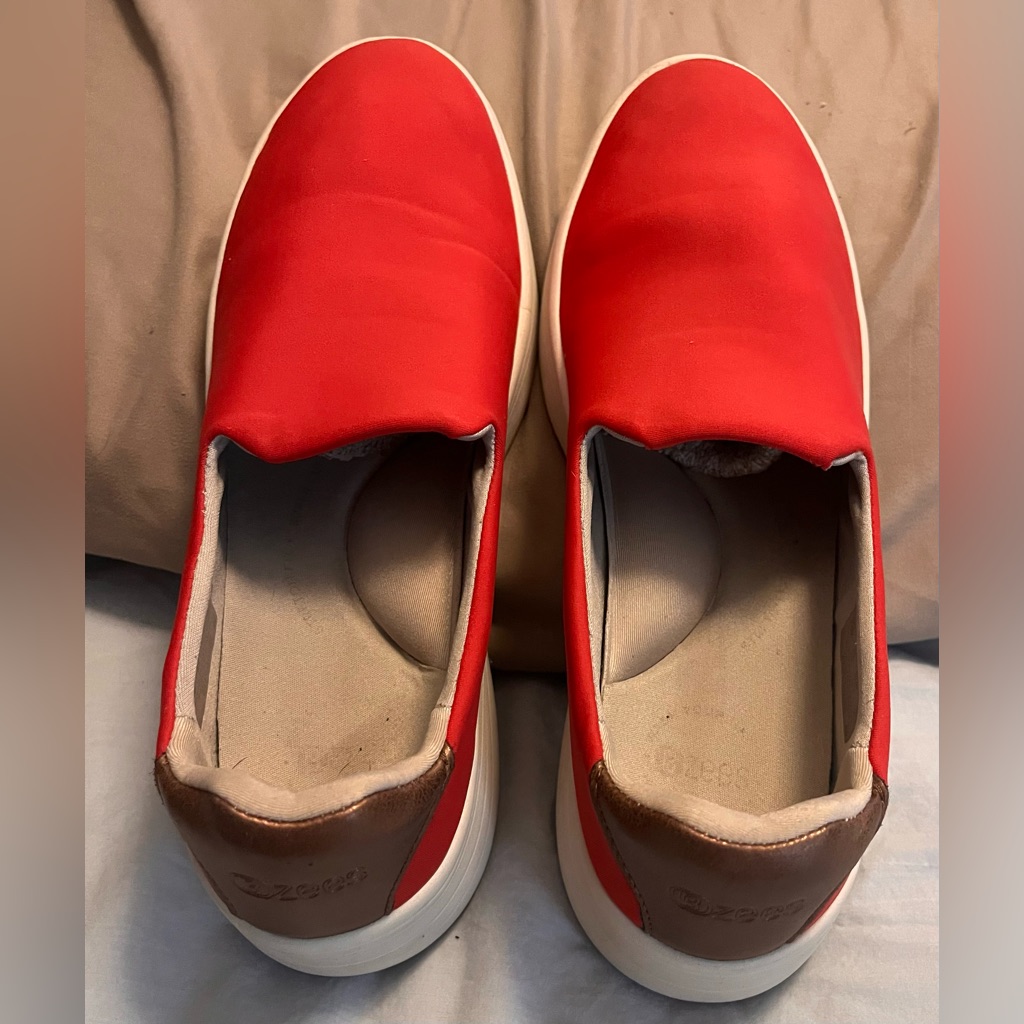Bzees Bright Red Slip-On Comfort Sneakers